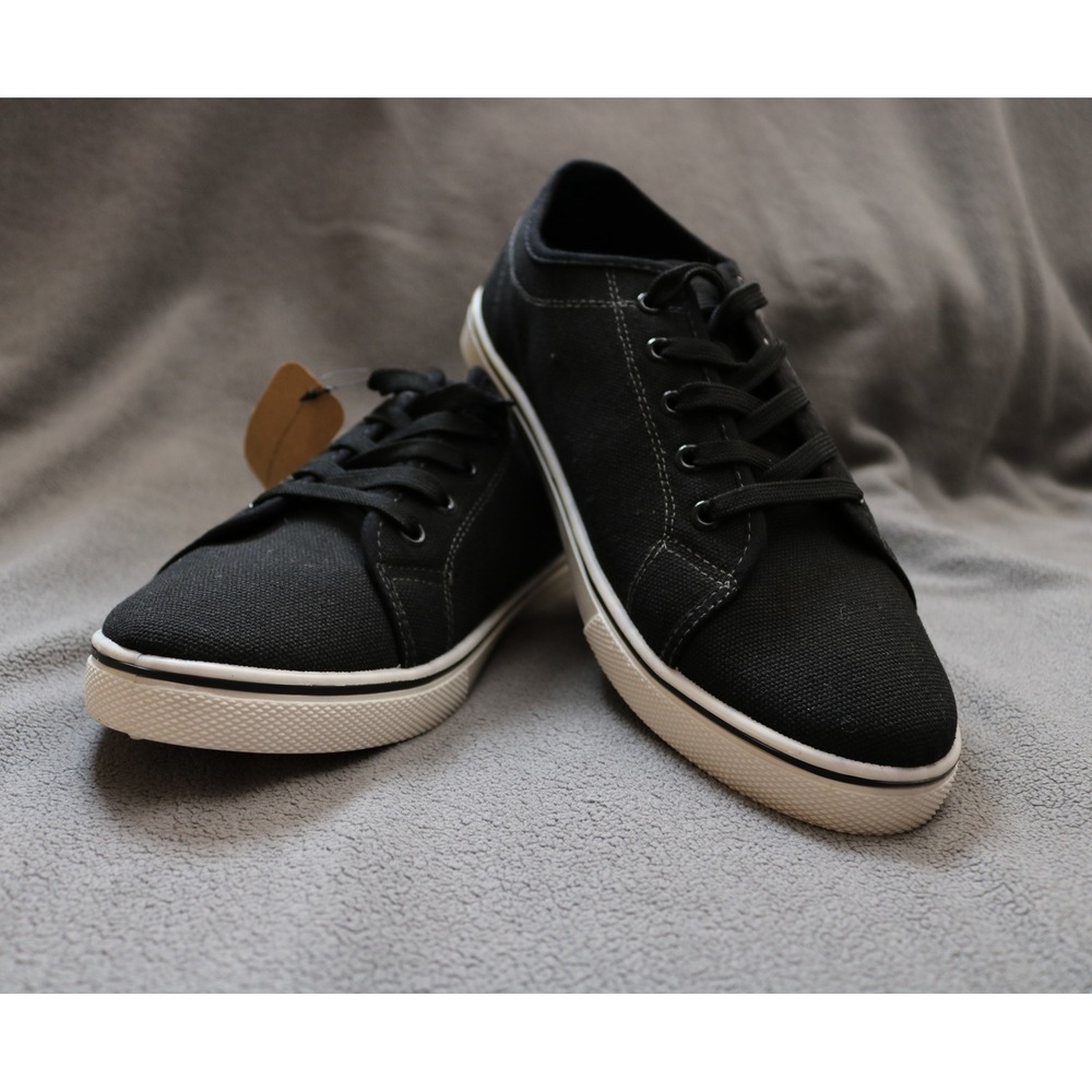 VOSTEY Milan MY855 Canvas Shoes Sneakers Mens 11 Black Low Top Casual Walking